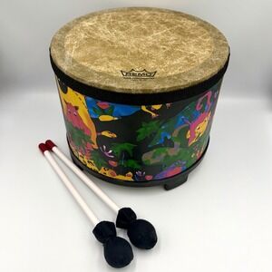Remo Rain Forest Floor Tom Drum 2 Mallets Percussion As Seen On Baby Einstein